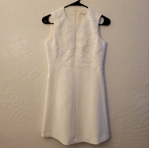 Eliza J Lace Ponte Fit & Flare Dress 0P - Picture 4 of 9